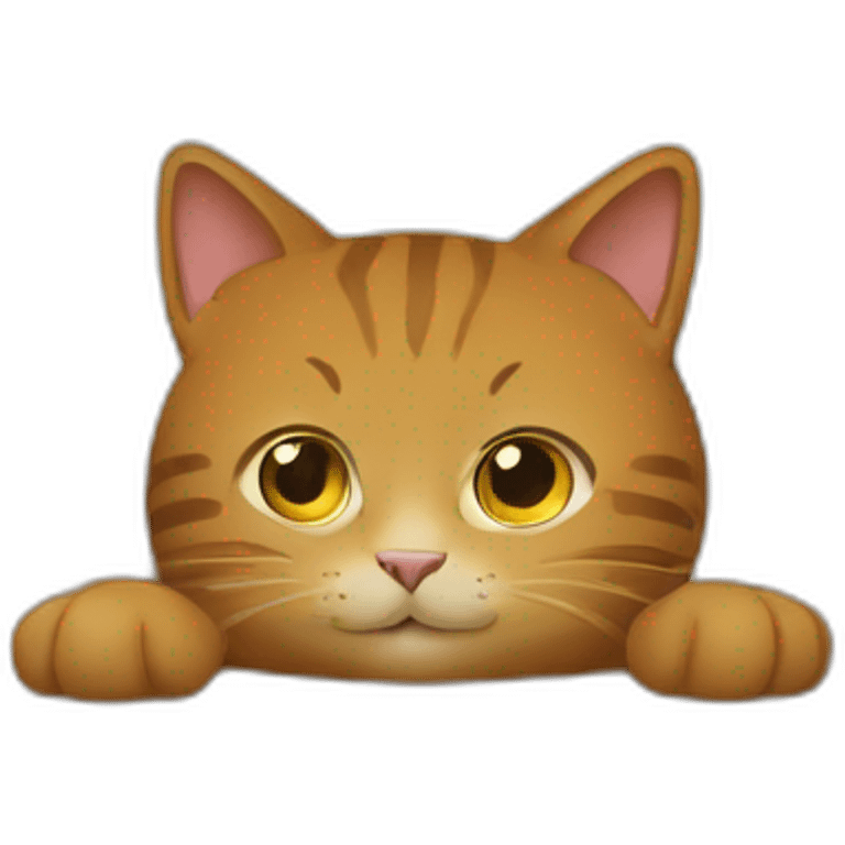 Un chat sur une table emoji