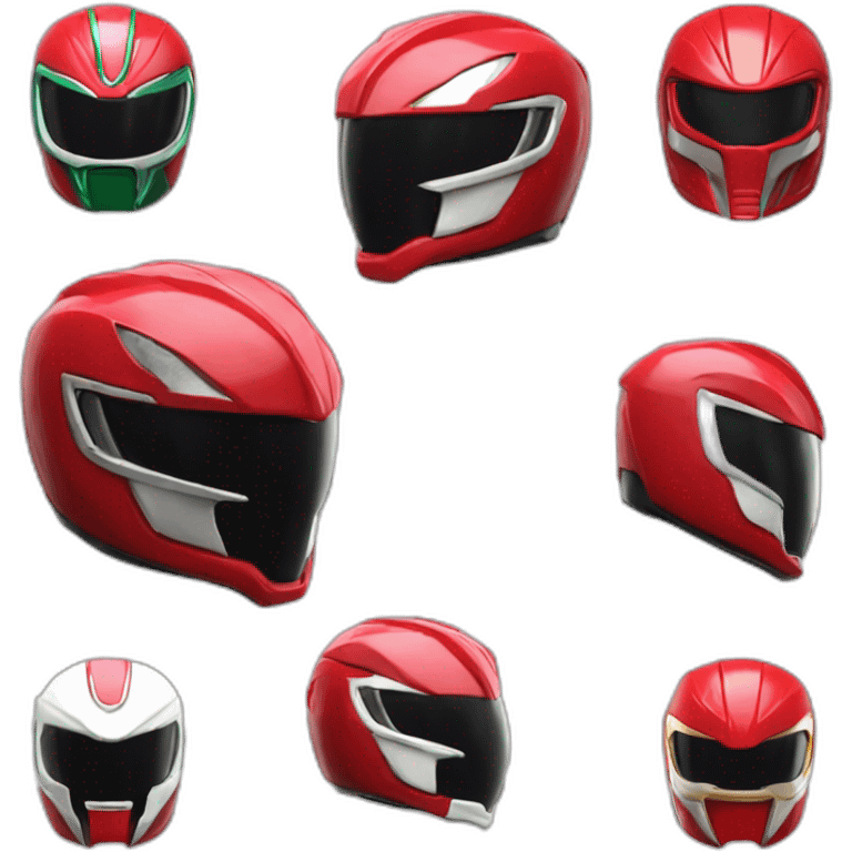 Red Mighty Morphin Power Ranger Helmet emoji