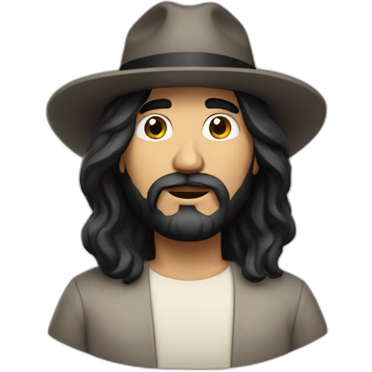 argentinian jesus with black hair and fedora emoji