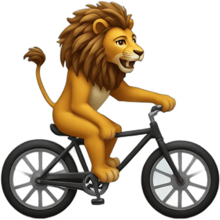 Lion on cycle emoji