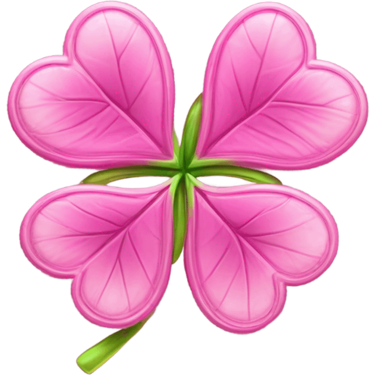 3D Four Leaf Pink Clover emoji