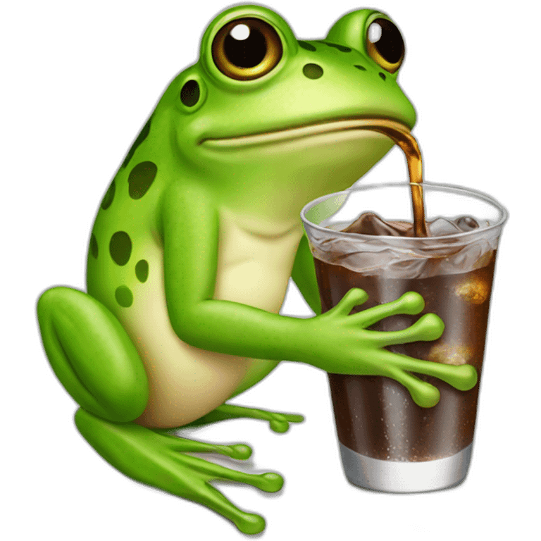 Frog drink a cola emoji