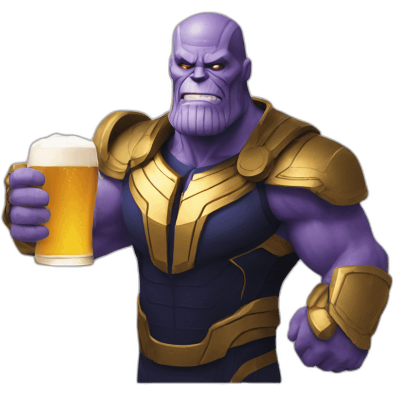 Thanos drink beer emoji