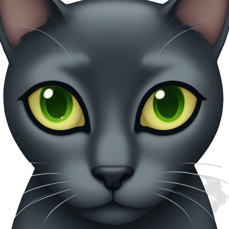 Black cat with greenish eyes emoji