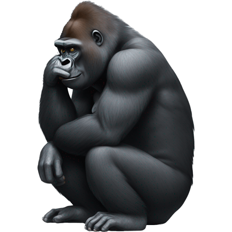 gorilla thinking and scratching his head emoji