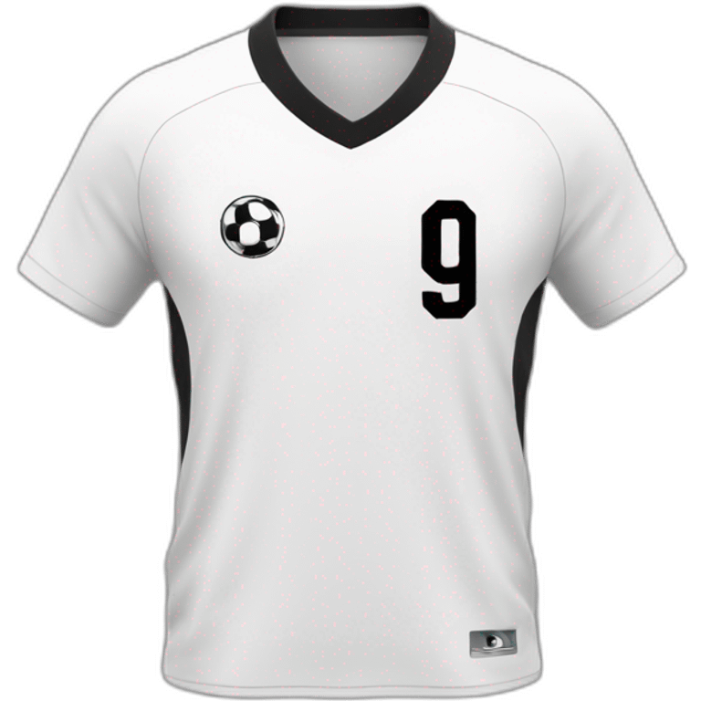 9 soccer jersey in black and white emoji