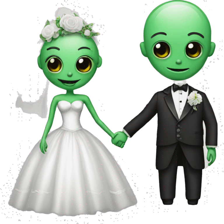 Alien bride and groom emoji