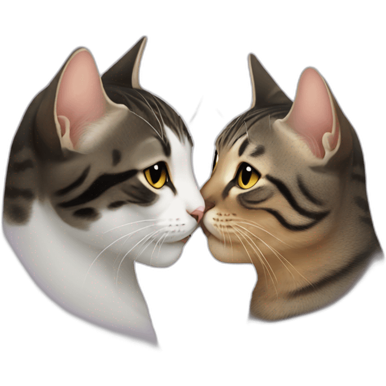 cat kissing cat emoji