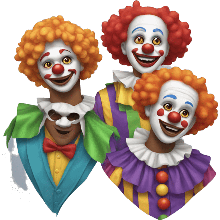 Four clown friends emoji