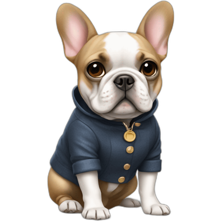 french bulldog in designer clothes emoji