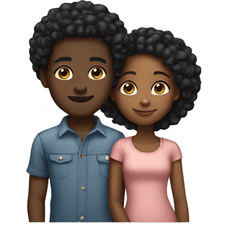 Black couple kids emoji