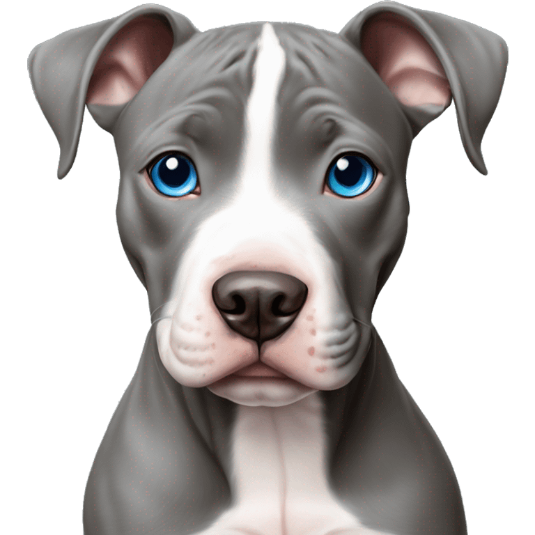 blue eyed blue nose pitbull puppy dog portrait emoji