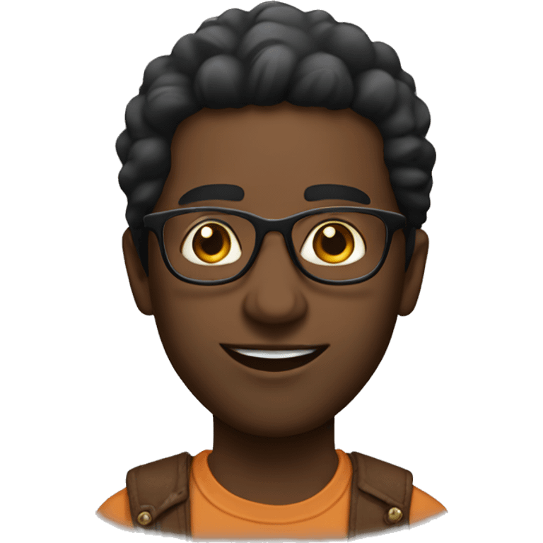 Black Indian dude with glasses emoji