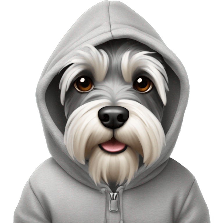 ￼ Schnauzer wearing the Hoodie emoji