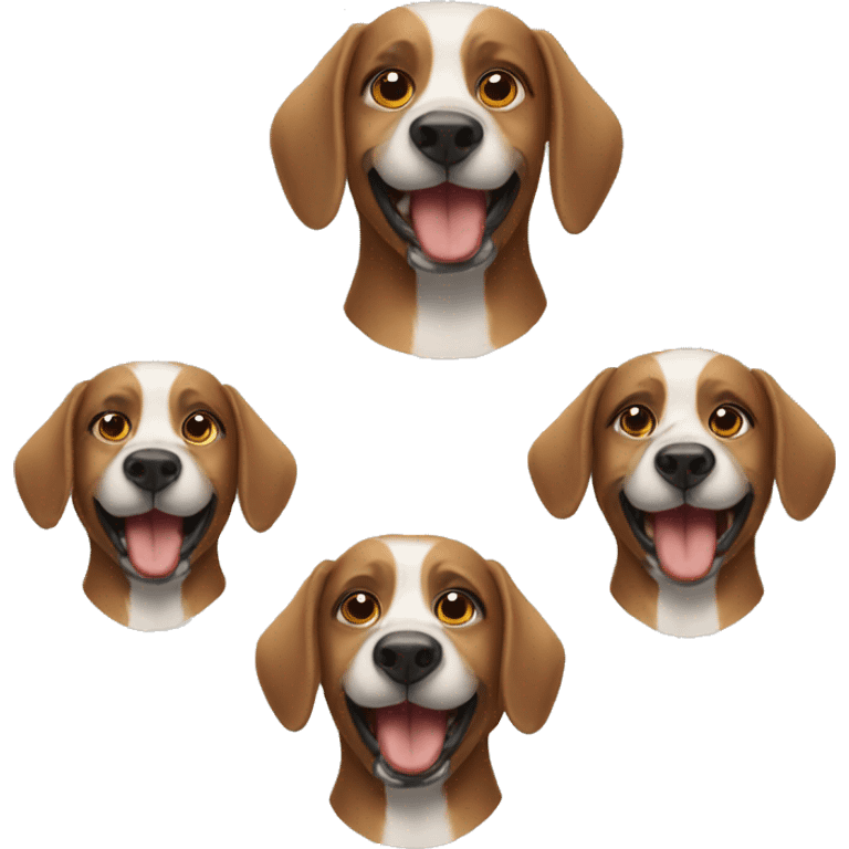 3 dogs that are football fans emoji