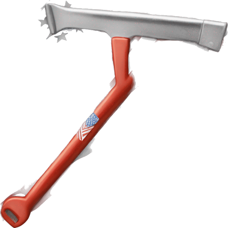 Pipe wrench as pole for American flag emoji