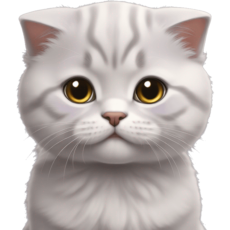 medium lilac one coloured scottish fold kitten emoji