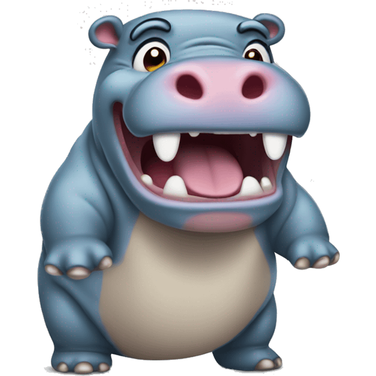 baby hippo angry screaming full body emoji