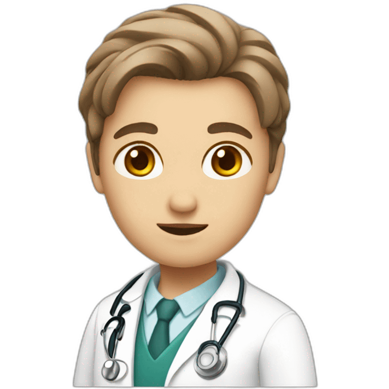 White brown hair Doctor emoji