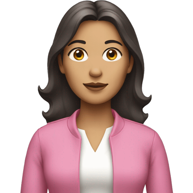 female architect with dark hair, tan skin, pink clothes and a crown emoji