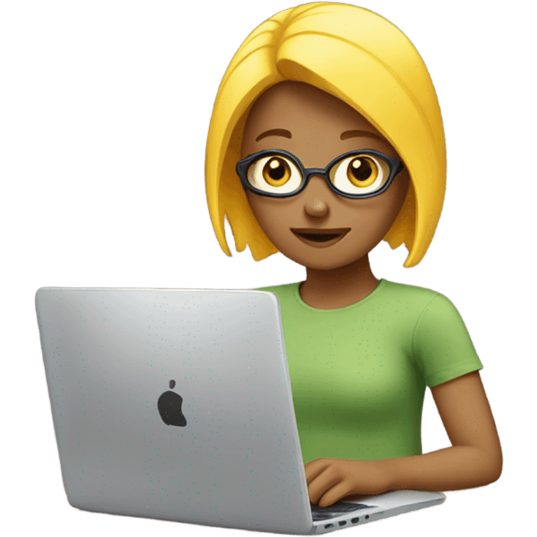 yellow girl in laptop  emoji