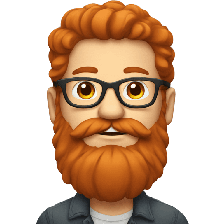 guy with cheeks and a long red beard and glasses  emoji