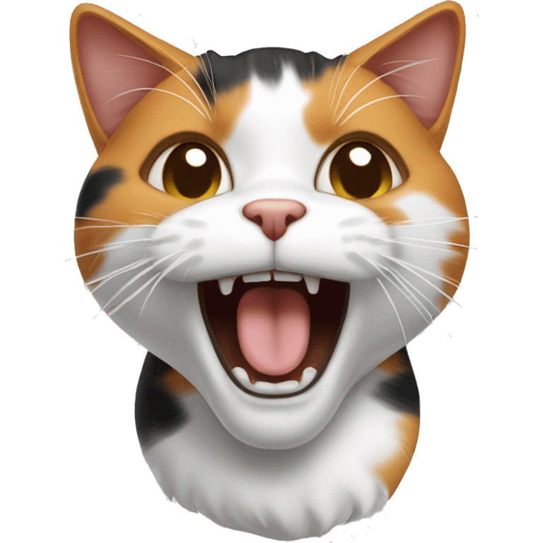 Calico cat meowing emoji