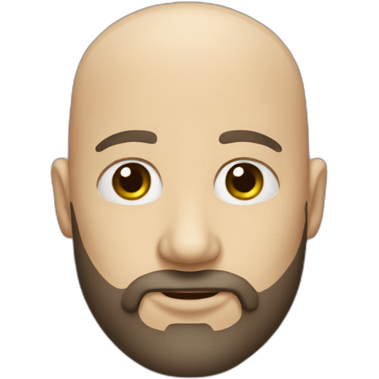 Bald white guy with dark brown beard emoji