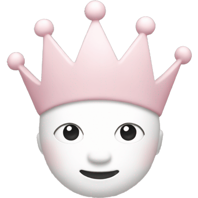 White and pastel pink crown emoji