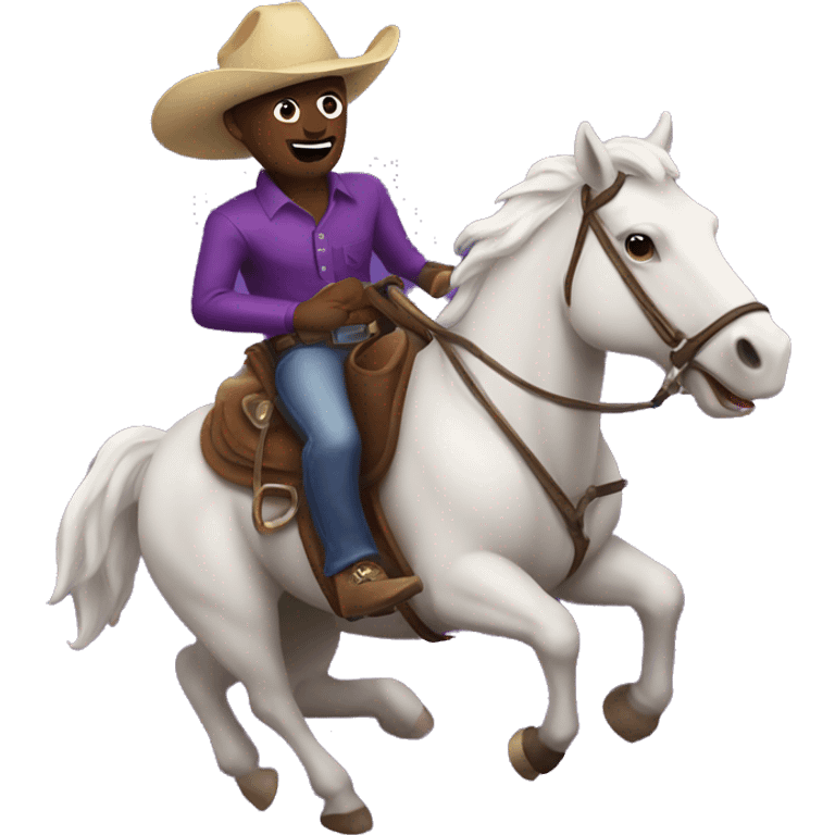 cowboys riding an eggplant emoji