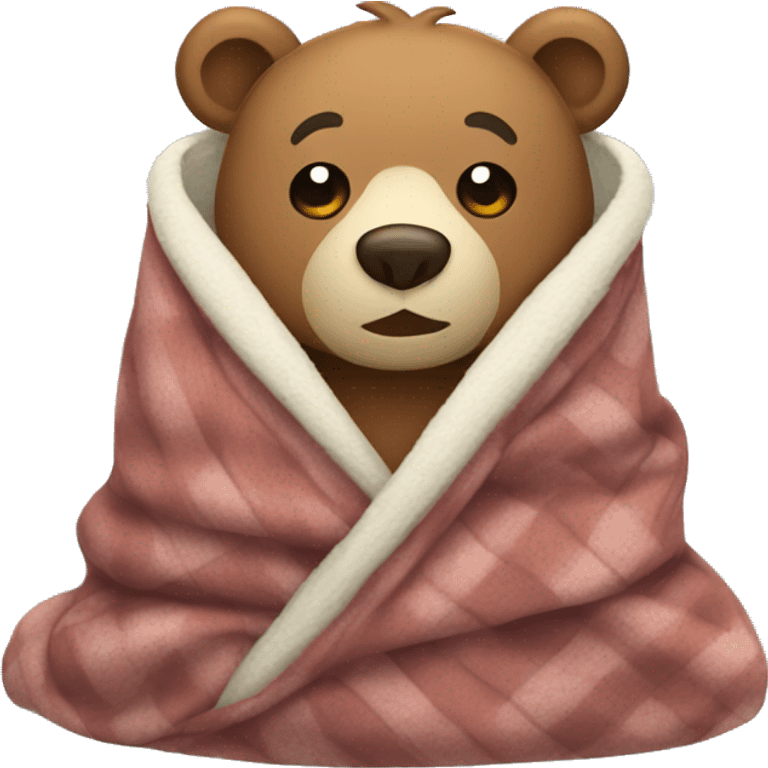 bear cozy in blanket emoji