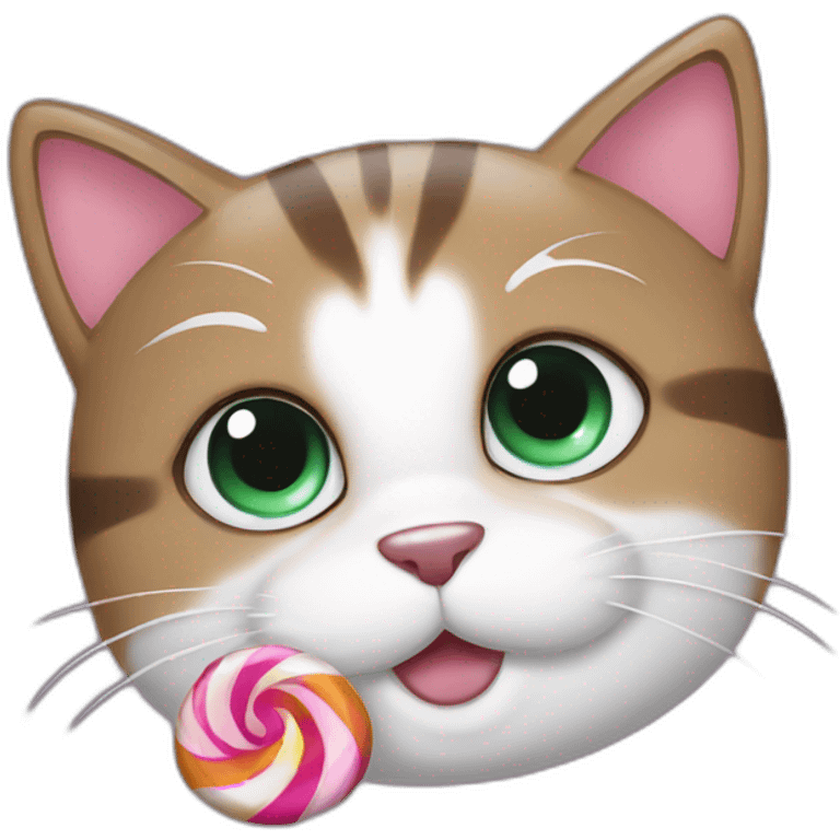 Lovely Cat with candy emoji