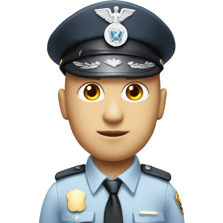 A White Police man bald with cap with Big ANGEL WINGS emoji