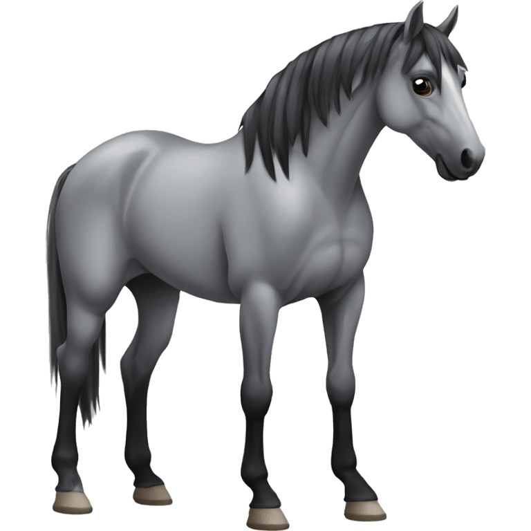 Skinny grey and black horse  emoji