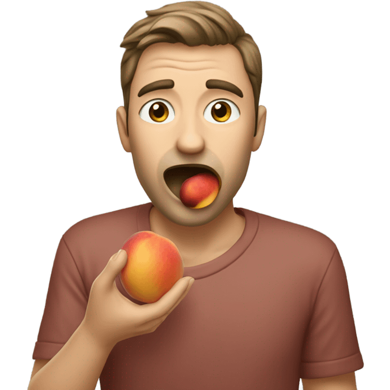 man eating peach  emoji