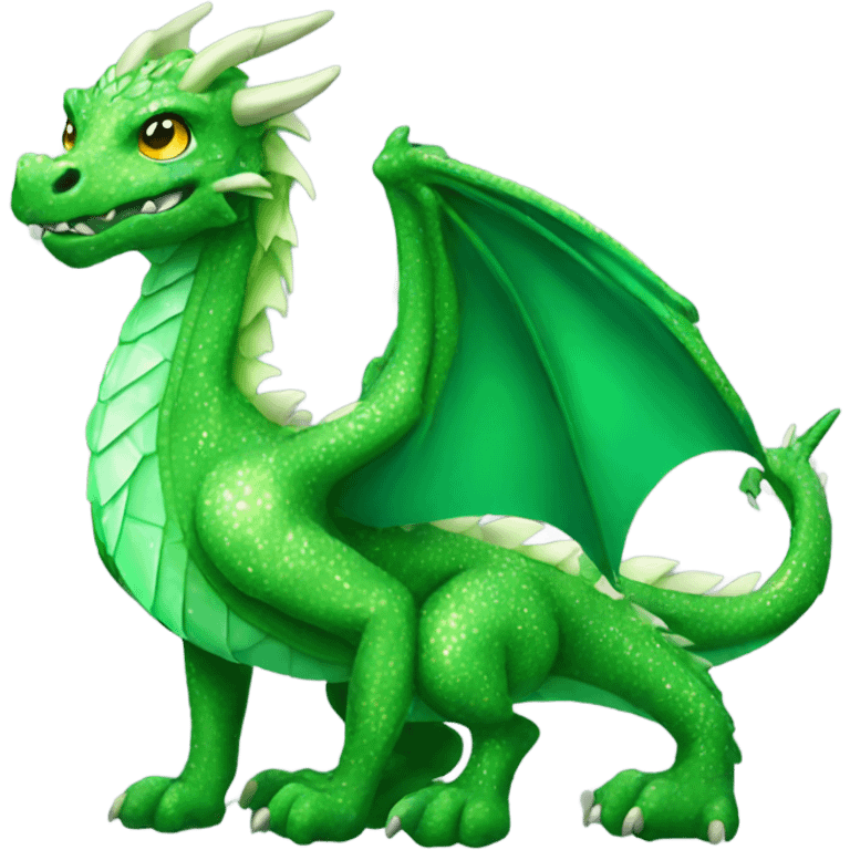 Sparkly green dragon emoji