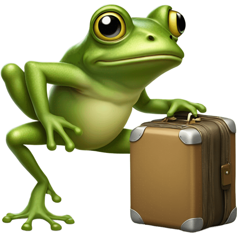 Frog moving house emoji