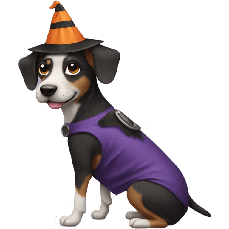 Dog wearing a Halloween costume  emoji