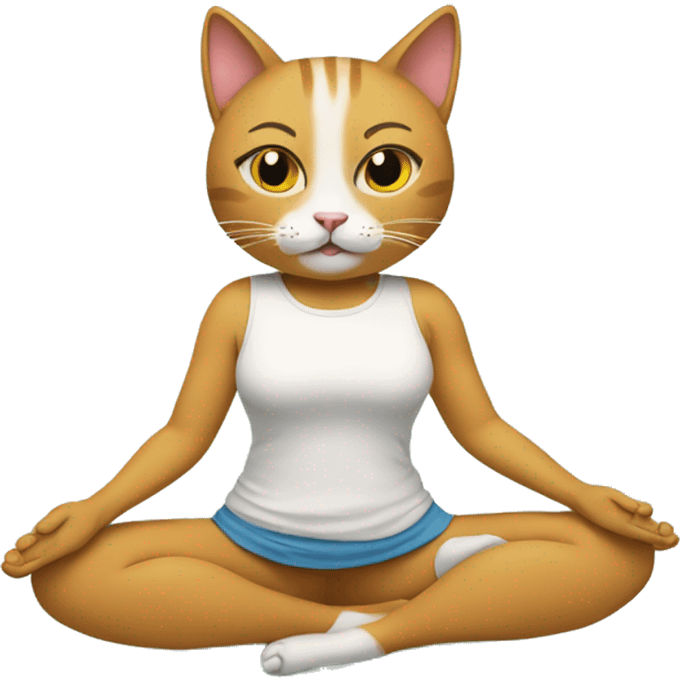 cat doing yoga emoji