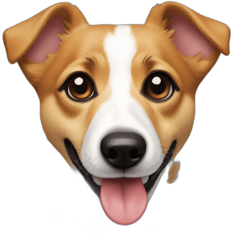 Jack russel corgi mix black mouth and nose emoji