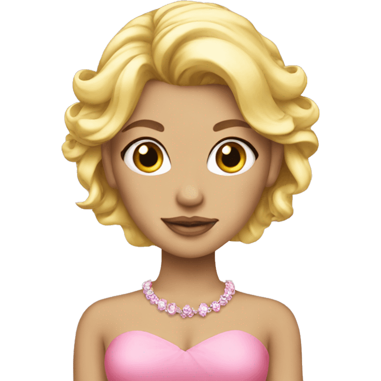 Blonde princess pink accessories  emoji