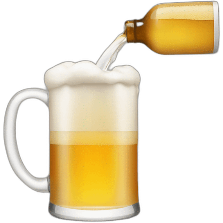 pouring a bottle of beer in a mug emoji