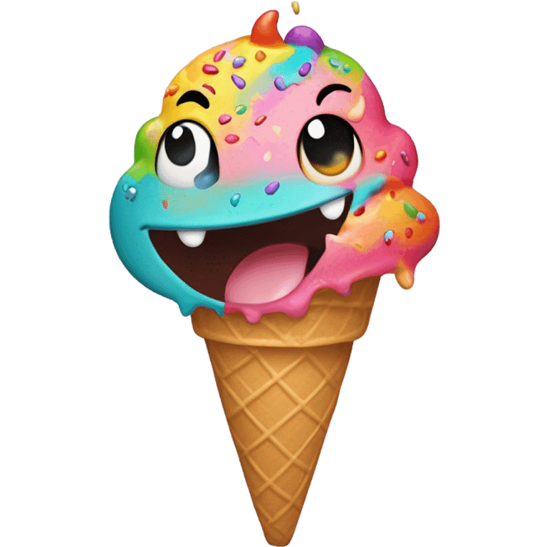 Ice cream with a Dino emoji