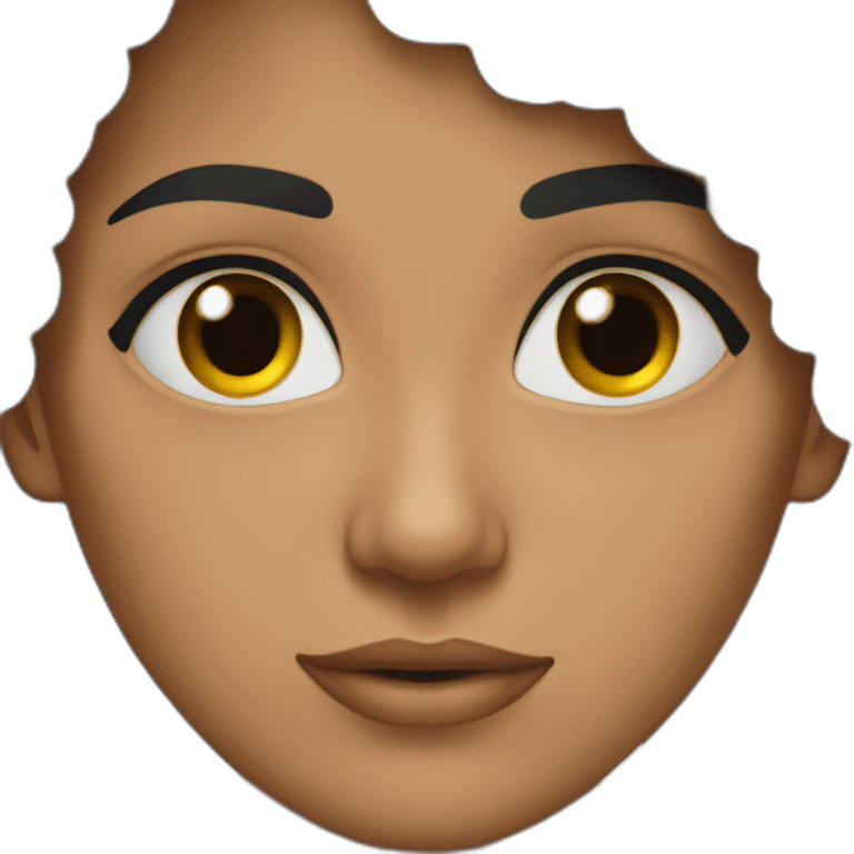 Mujer ojos negros pelo negro lacio largo emoji