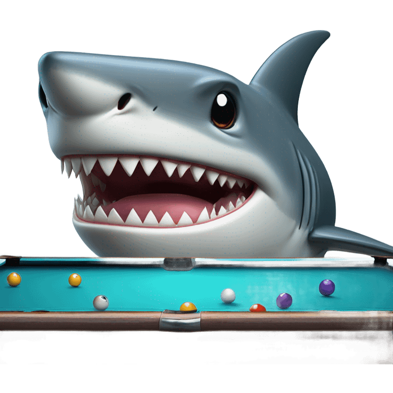 Shark playing pool emoji