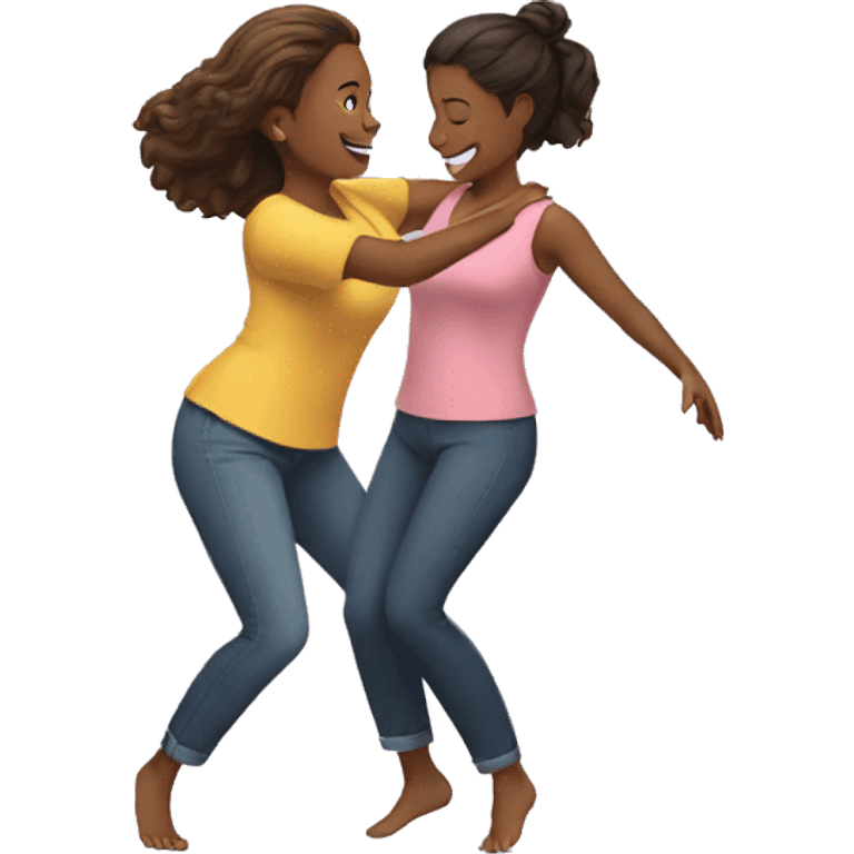 Mother and dauther dancing emoji