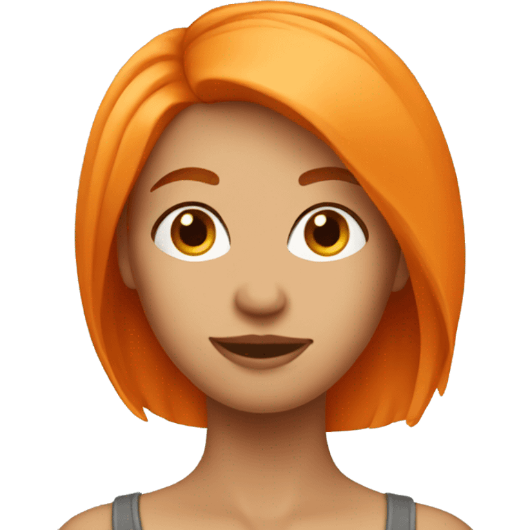 orange hair woman, well developed body emoji