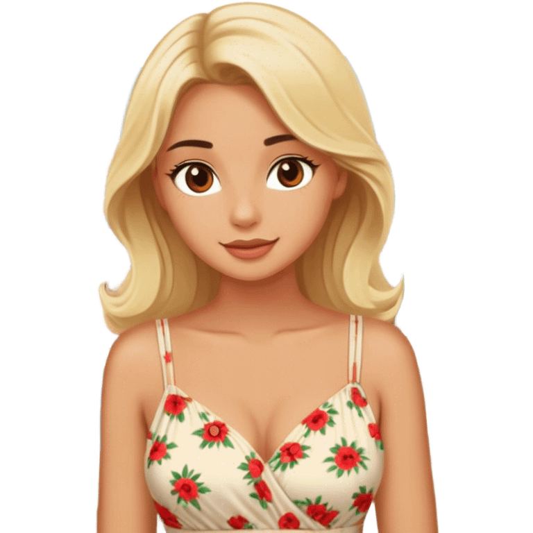 blonde model, brown eyes, honeymoon traveling in italy emoji