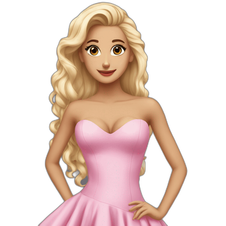 Arianna-grande-blonde-sexy-pink-dress emoji