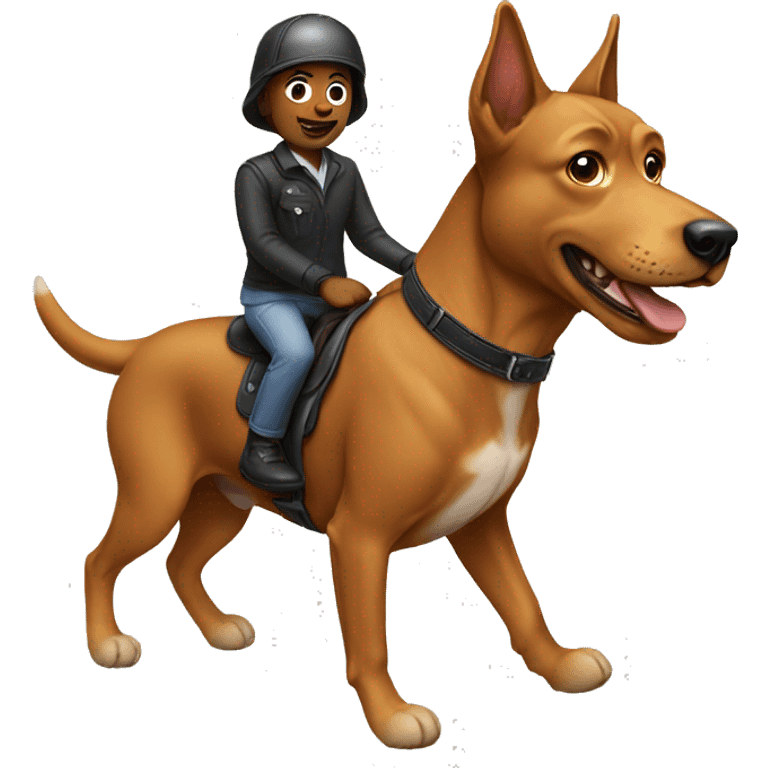 people riding dog emoji